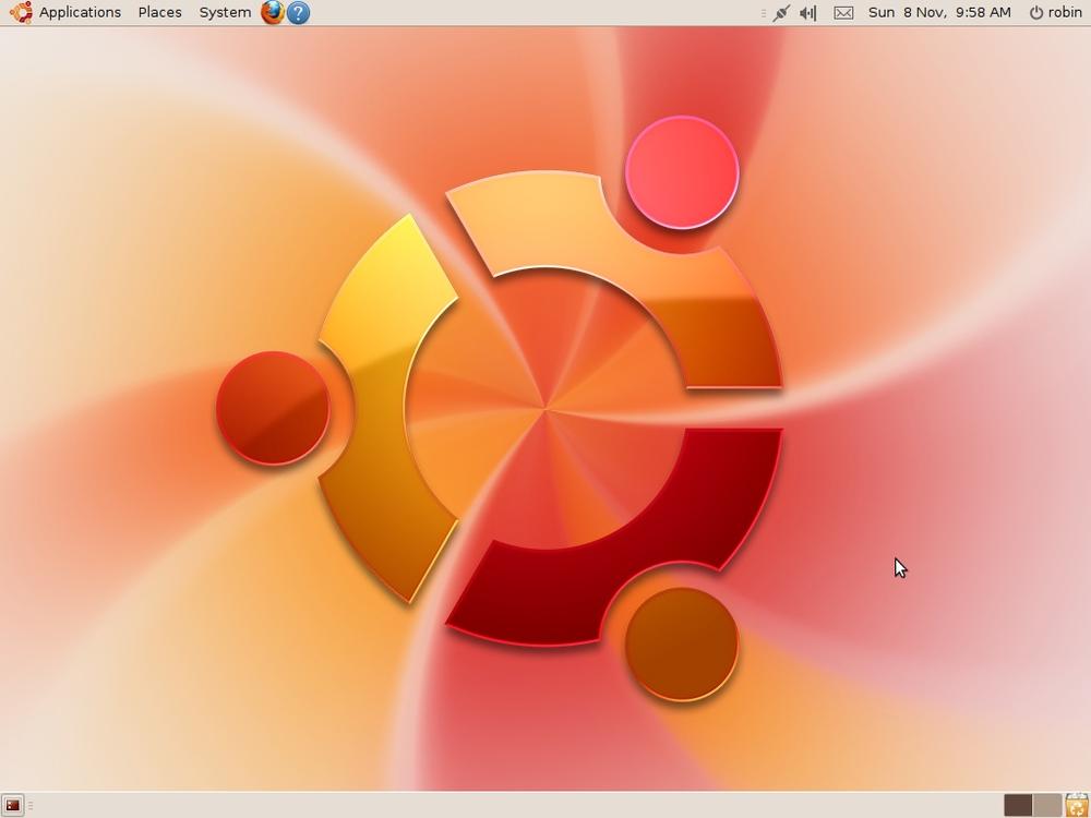 Ubuntu’s default GNOME desktop environment, featuring a new wallpaper