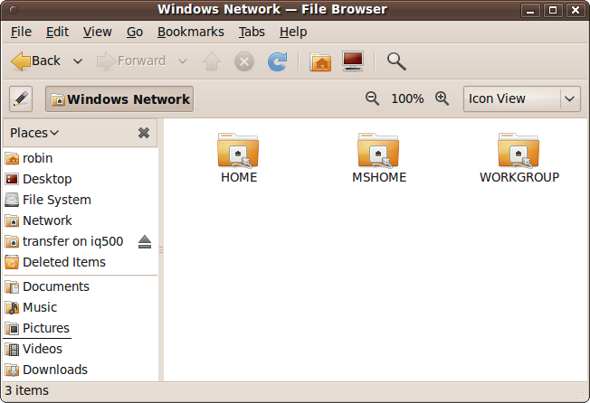 Three workgroups have been found on the Windows network