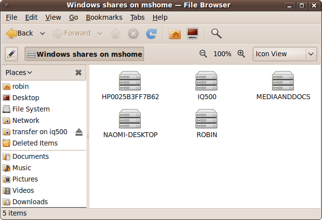 There are four computers in the MSHOME workgroup