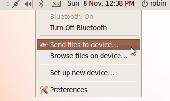 The Bluetooth menu