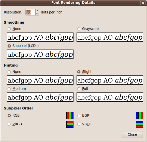 Fine-tuning the rendering of fonts