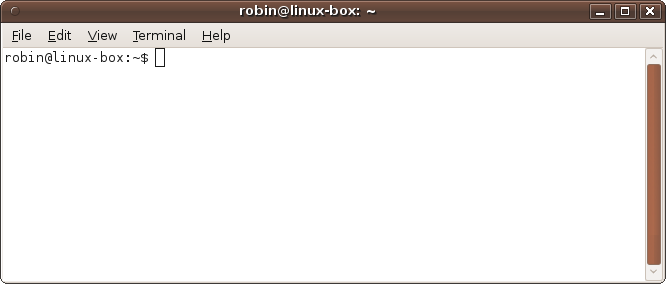 A newly opened terminal window