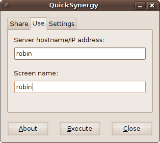 Setting a Synergy slave to use a master computer’s keyboard and mouse