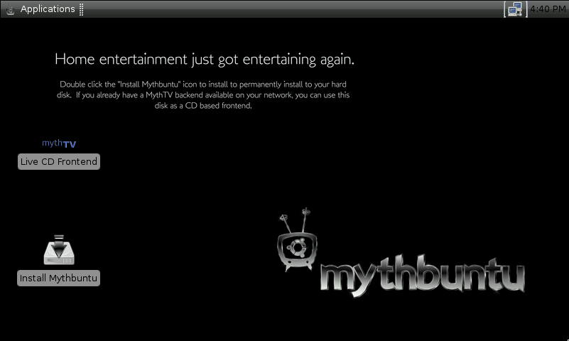 The Mythbuntu desktop