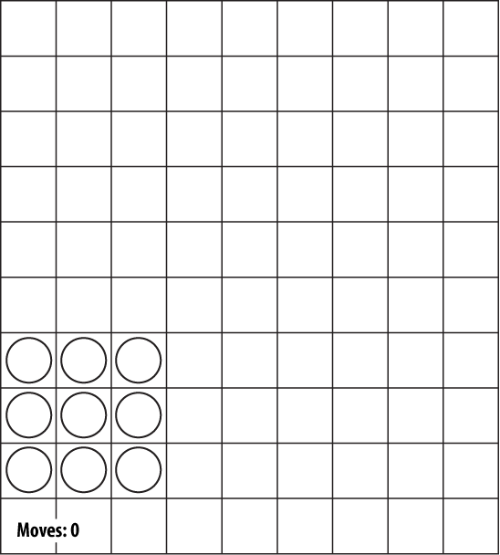 Starting position of a Halma game