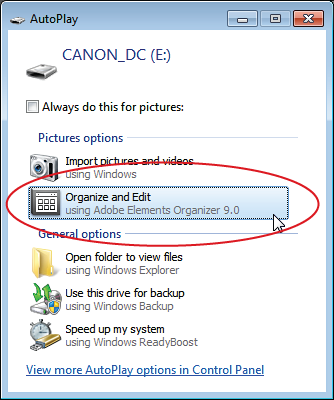 The Media Browser is your main Organizer workspace. Click the Create tab in the upper right and you can choose to start all kinds of new projects with your photos, or click the Share tab for ways to let other people view your images. Click the arrow to the right of the Fix tab (circled) for a menu that gives you a choice of going to Quick Fix, Guided Edit, or Full Edit. The Fix tab gives you access to some quick fixes right in the Organizer, too. The Organizer also gives you another way to look at your photos, Date view, which is explained in Chapter 2.