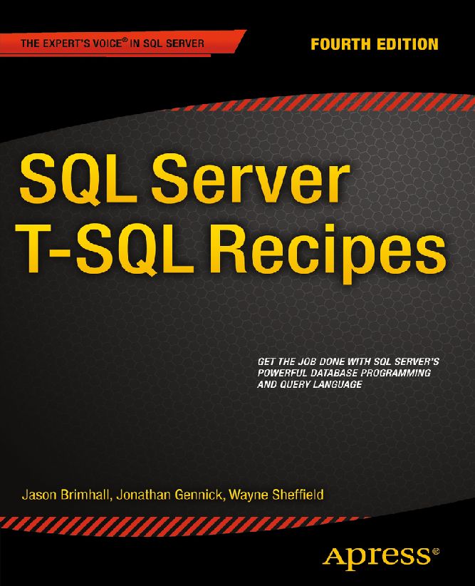 Cover - SQL Server T-SQL Recipes, Fourth Edition [Book]