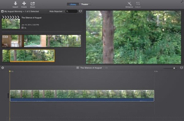 When you start a project, iMovie gives you plenty of room to work on it, but it reduces the size of the Event browser.