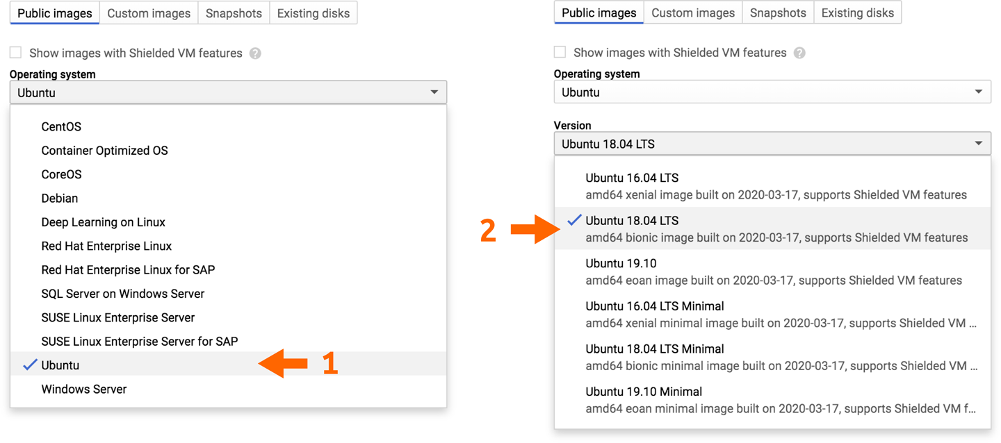 Selecting a base image.