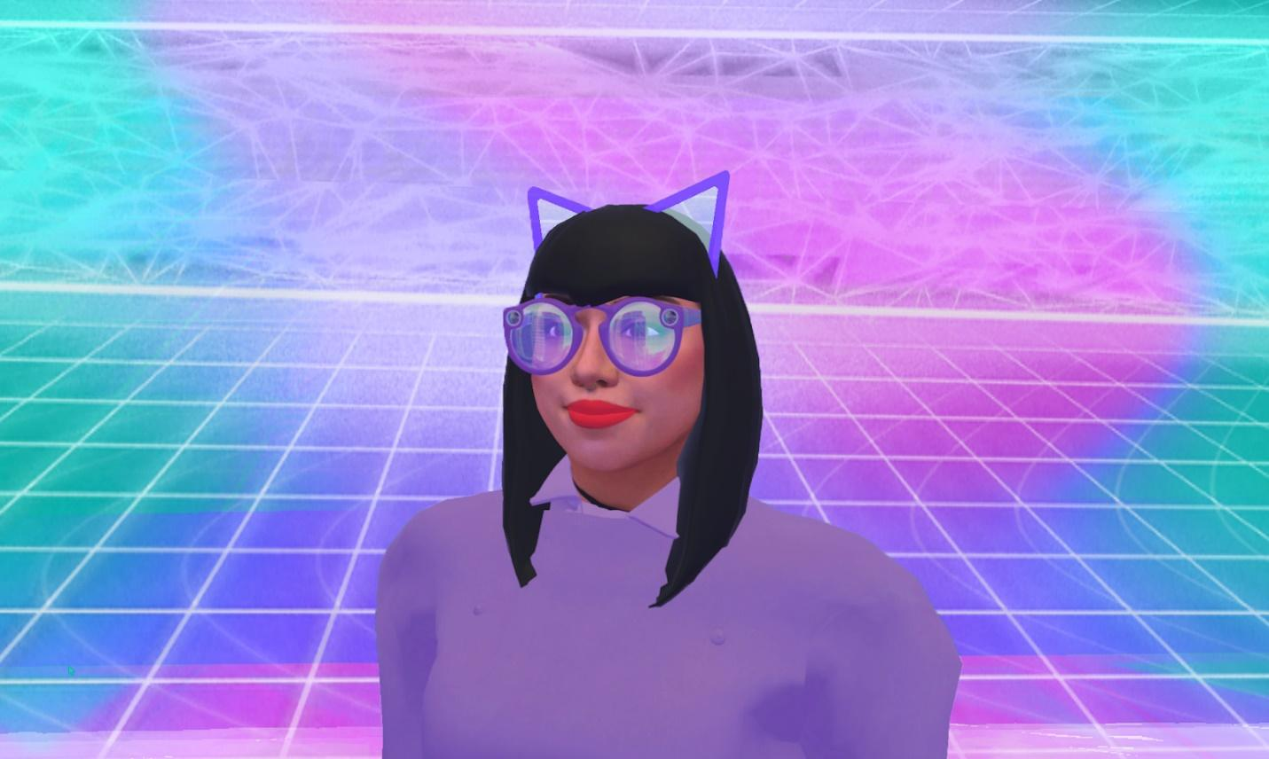 A glasses model for use in a social VR space.