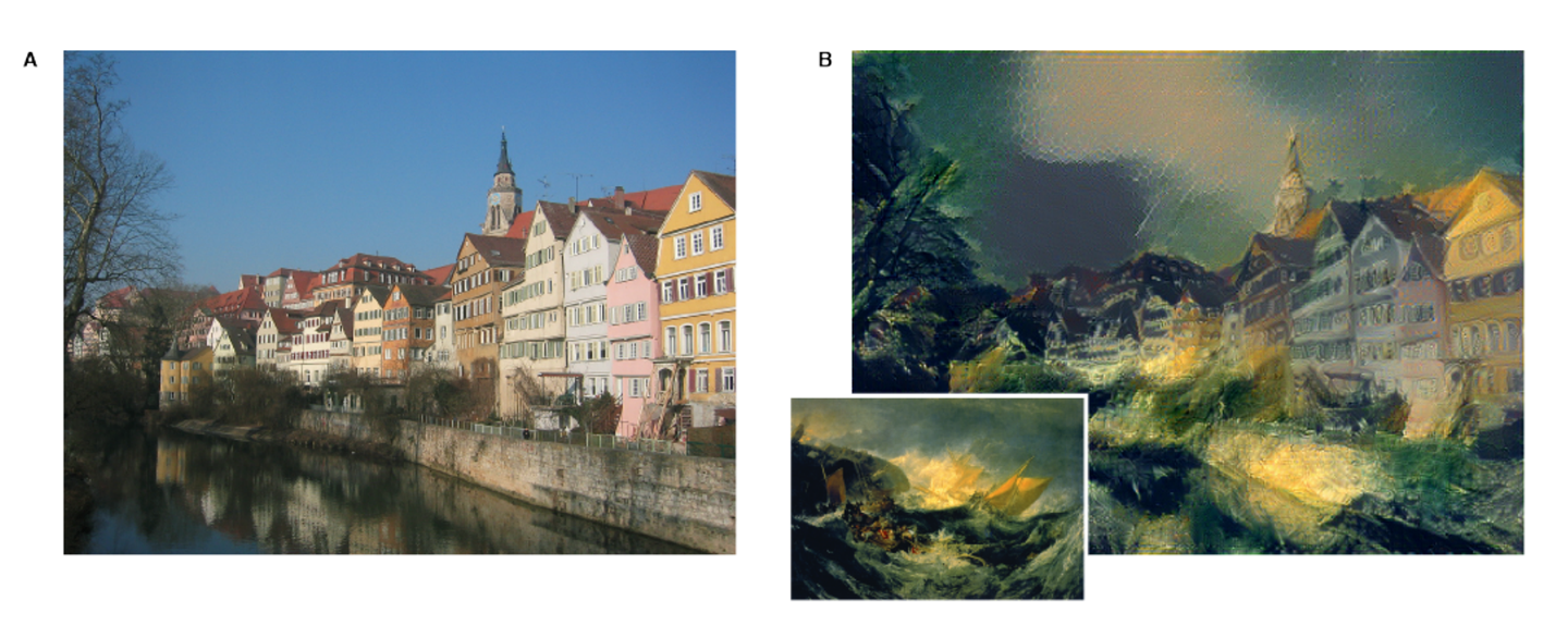 Style transfer example from Gatys Et al.