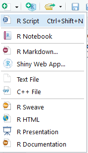 Starting a new R Studio script.