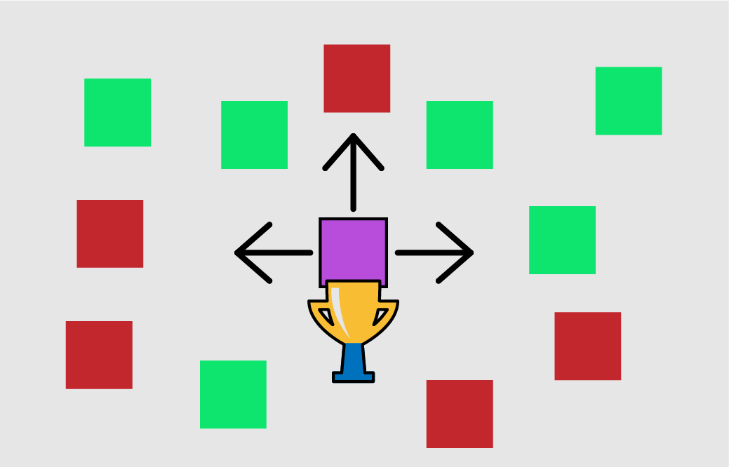 The winning miner propagates their proof of work to as many nodes as possible and as fast as possible. Green nodes verify and agree; red nodes are still not aware.