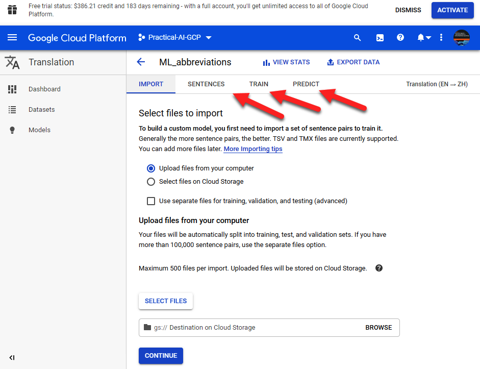 Importing Datasets into AutoML