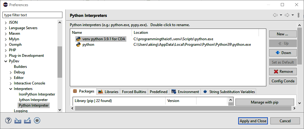 Virtualenv Python interpreter now set as default