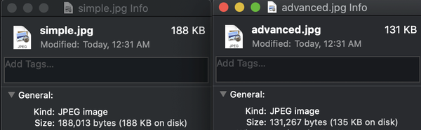 two JPG file sizes