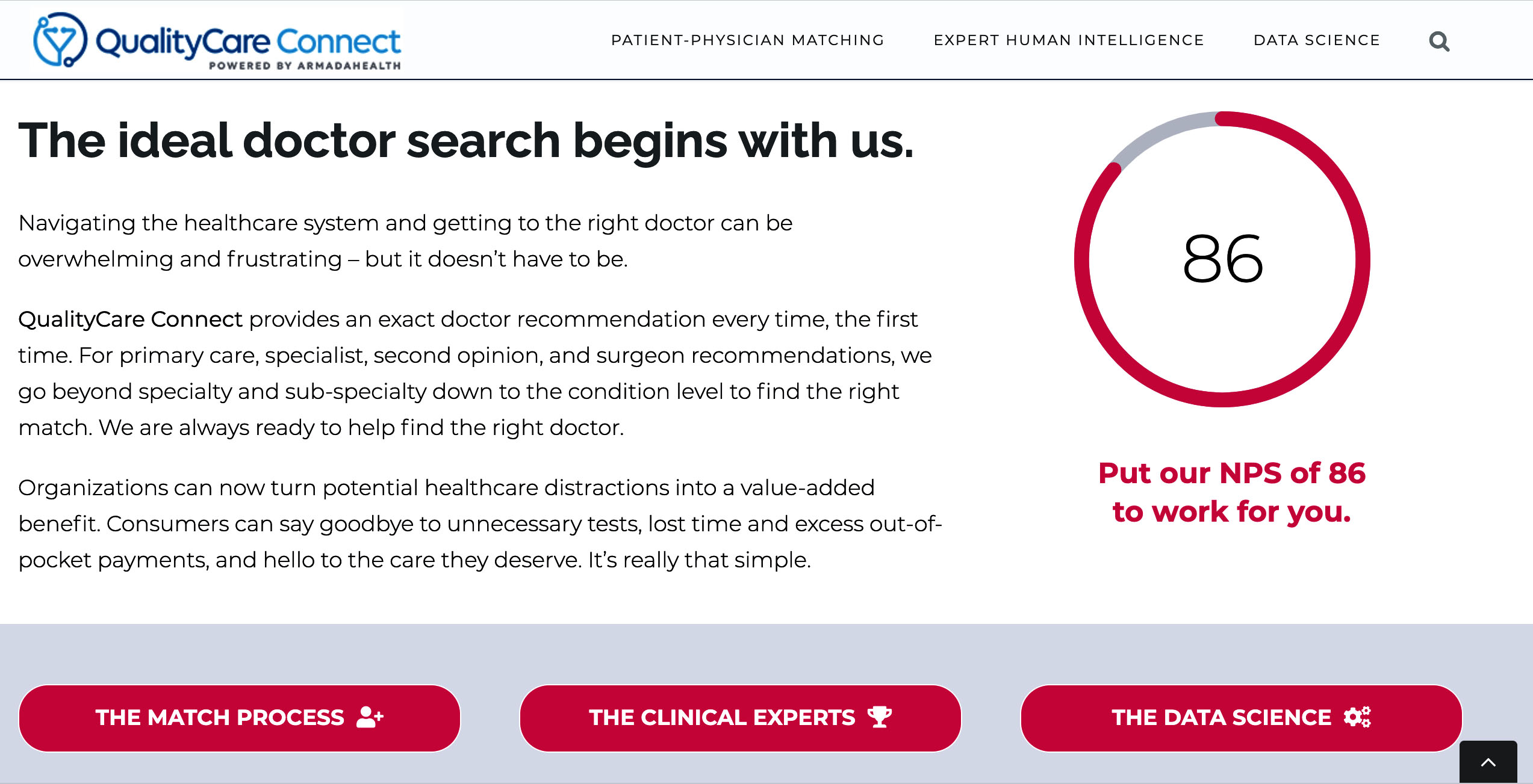 The QualityCare Connect app on the ArmadaHealth website