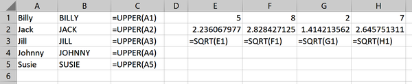 Typical ranges in Excel