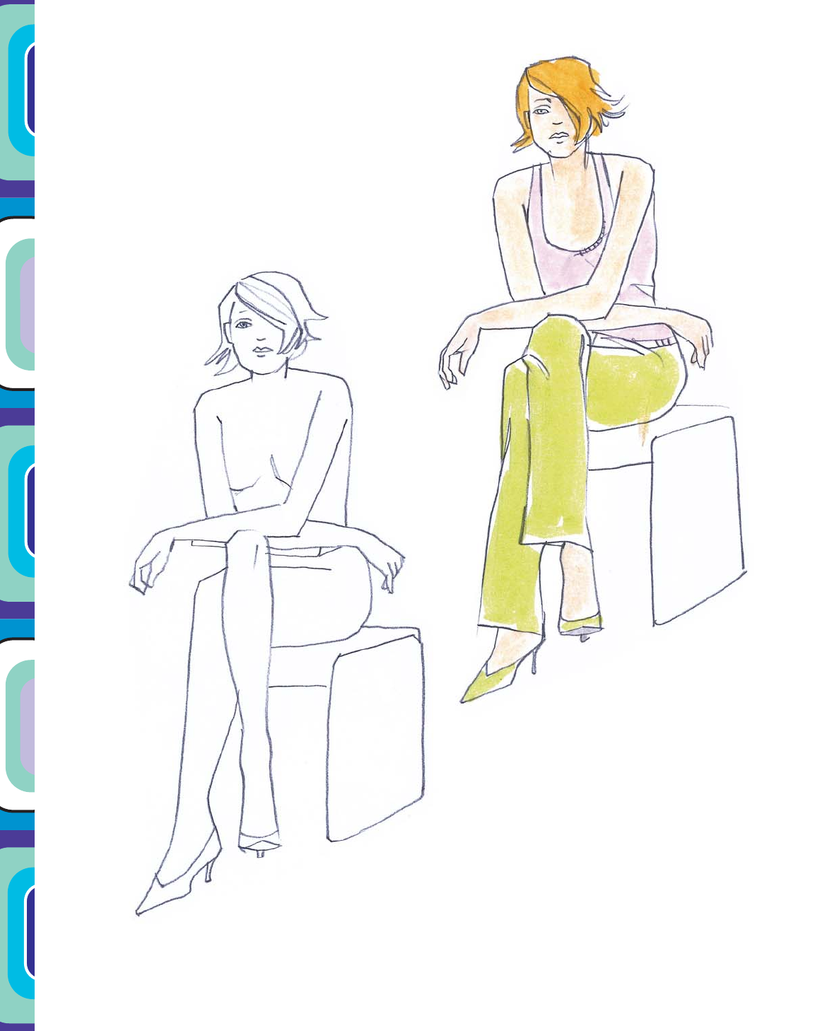Sketch Fashion Poses stock illustration. Illustration of illustrated -  54686555