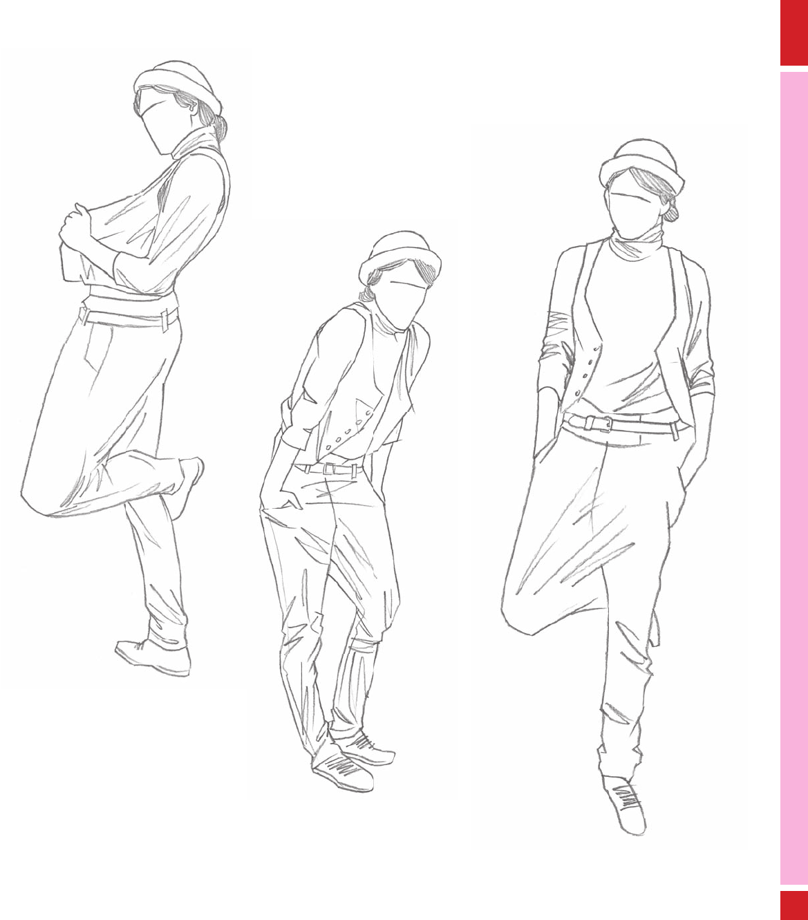 Turtleneck sweater, tuxedo vest, and baggy pants - 1,000 Poses in