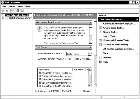 The Windows 7 Task Scheduler