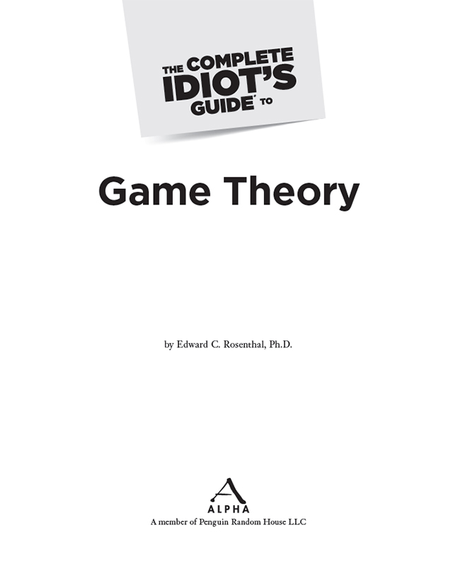 Title Page The Complete Idiots Guide To Game Theory Book