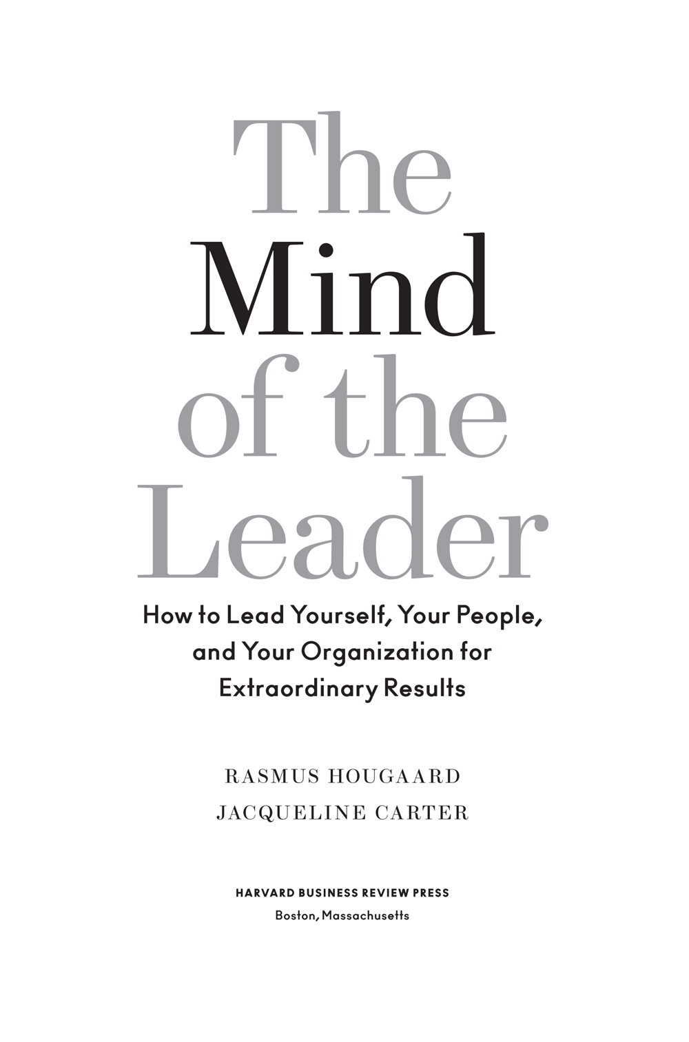 Title Page - The Mind of the Leader [Book]