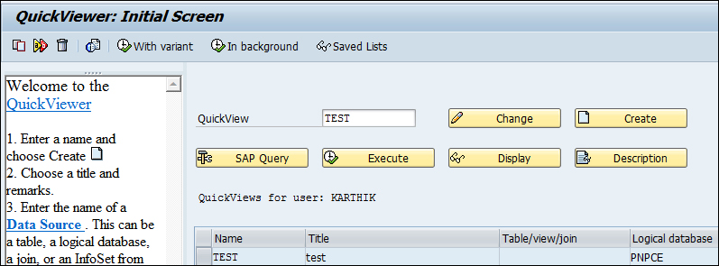 Develop a report using SAP Query Viewer (SQVI)