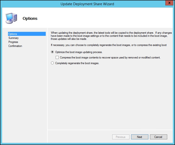 Updating up the deployment share