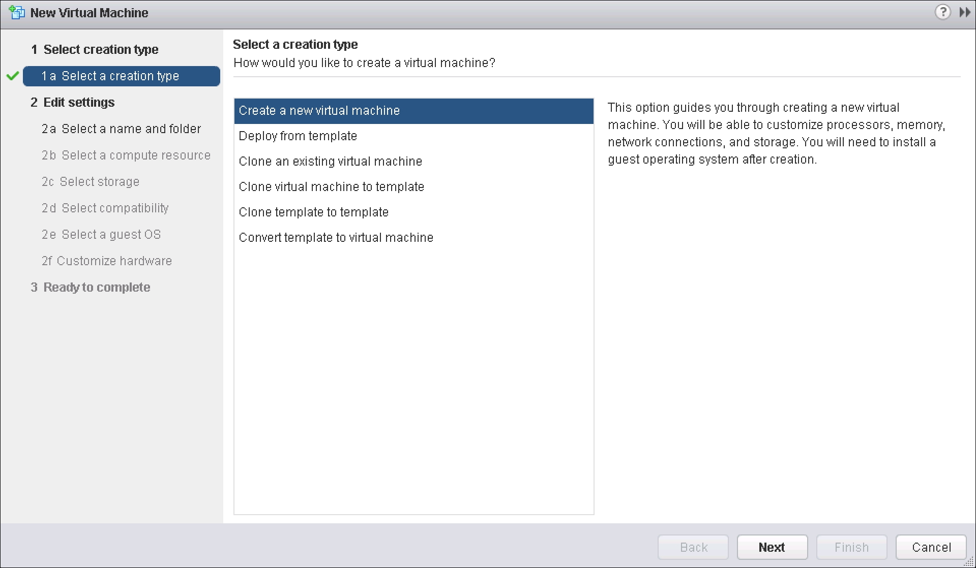 Creating a virtual machine