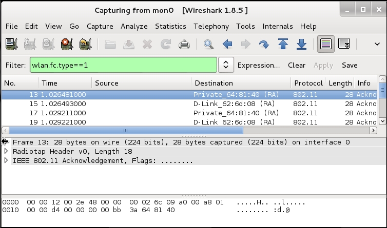 Time for action – viewing management, control, and data frames