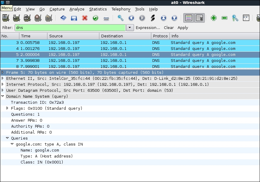 Time for action – session hijacking over wireless