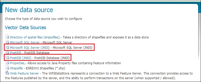 JNDI connection or JDBC