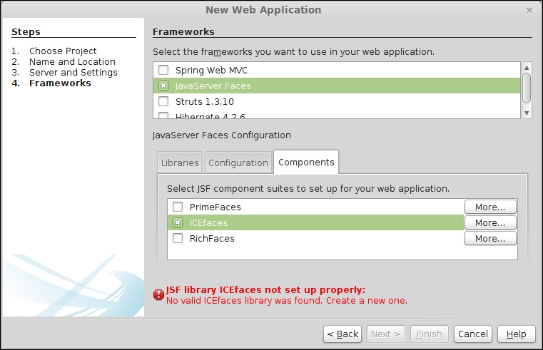 Using ICEfaces components in our JSF applications