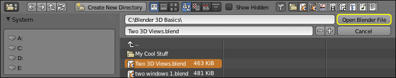 Time For Action – Loading A File - Blender 3D Basics Beginner's Guide ...