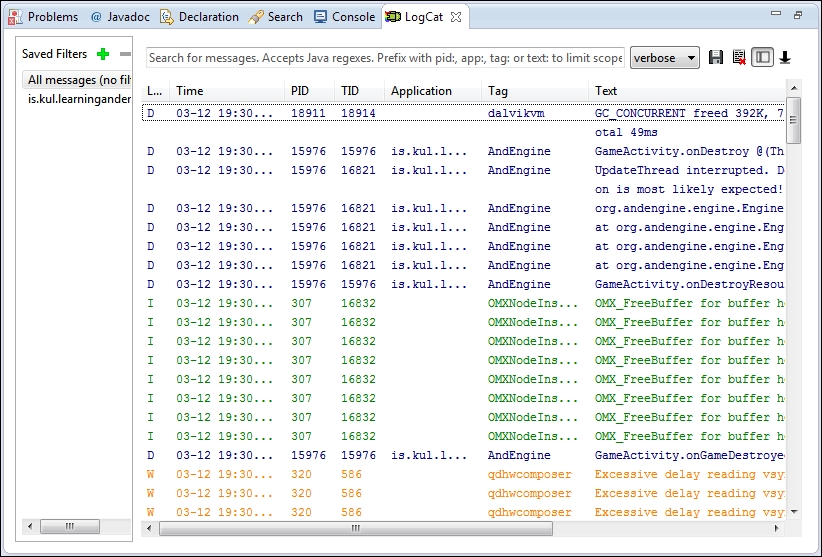 Debug output