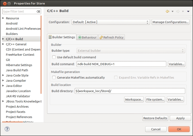 Time for action – debugging a native Android application