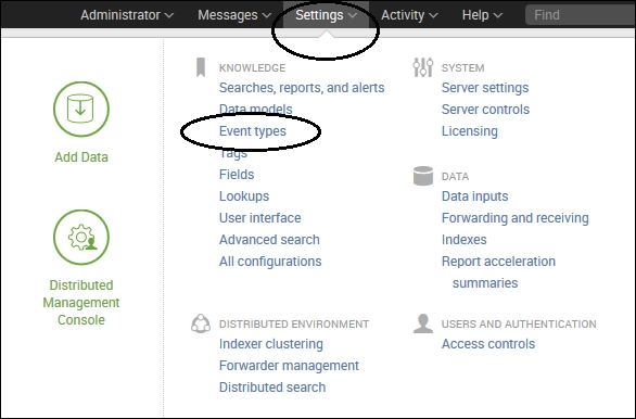 Using event types to categorize results