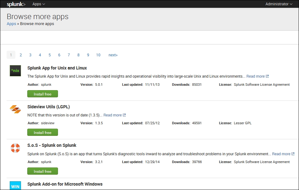 Installing apps from Splunkbase