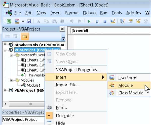 Setting up the VBA code