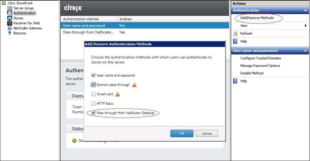 Citrix StoreFront™ configuration for enabling remote access