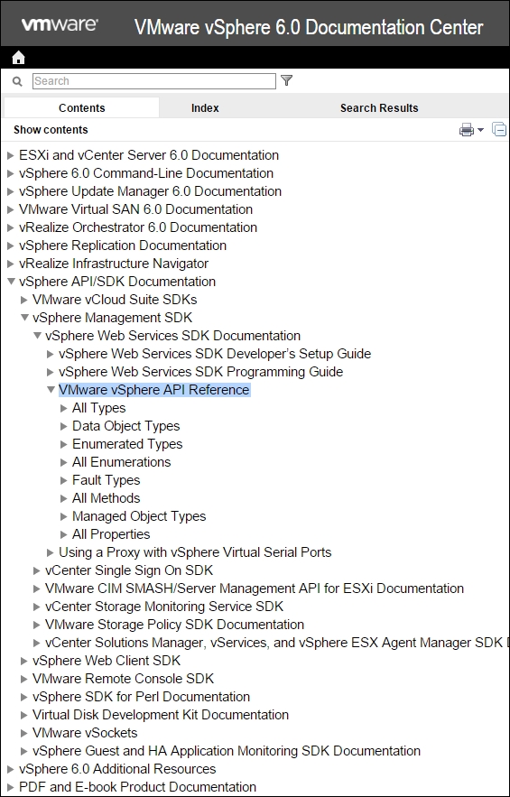 Using the vSphere API