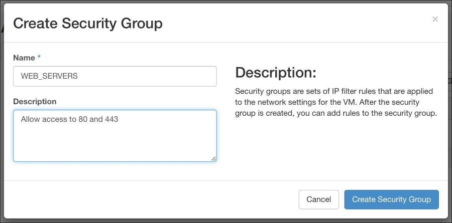 Creating a security group