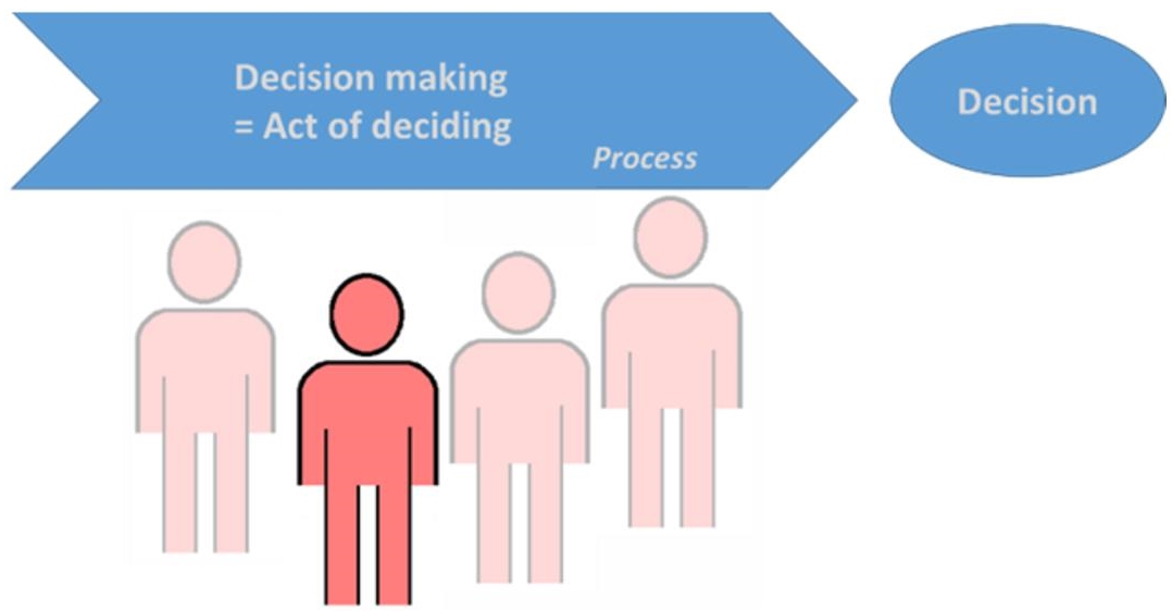 Schematic illustration of decision-making and decision.