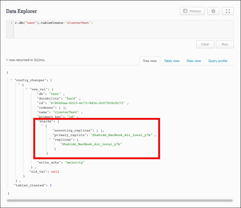 Executing ReQL queries in a cluster