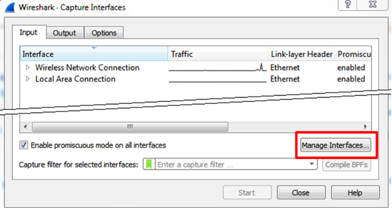 Manage Interfaces (under The Input Tab) - Network Analysis Using ...