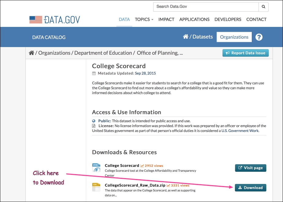 Downloading data