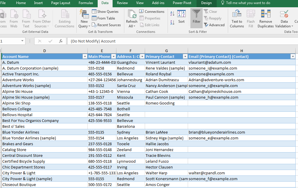example excel catalogs