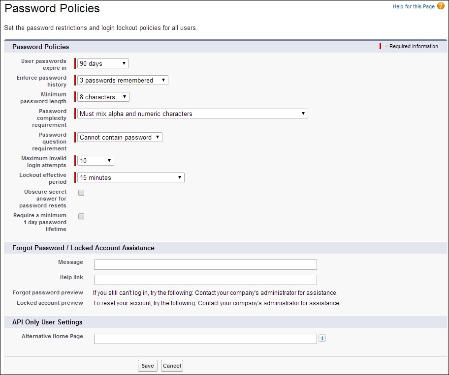 Password policies