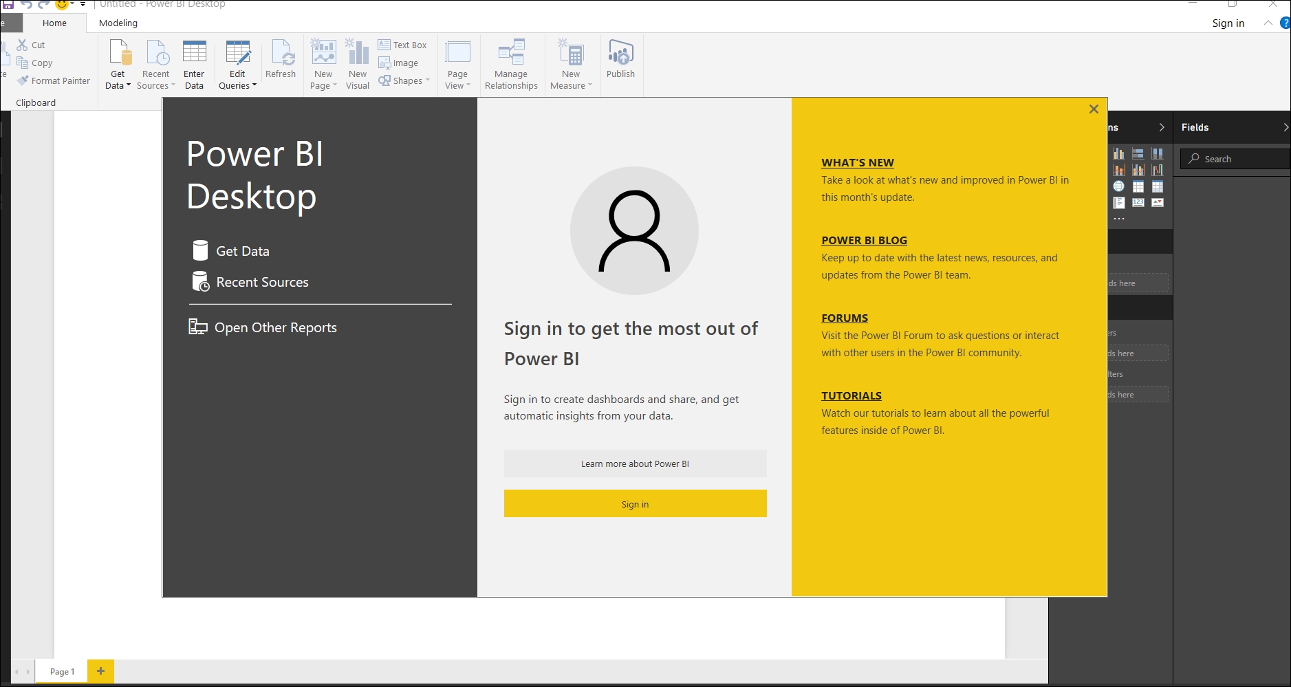 Loading NAV data on the Power BI desktop